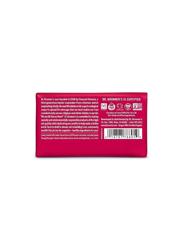 Dr. Bronner'S - Pure-Castile Bar Soap (Rose, 5 Ounce, 2-Pack) - Made With Organic Oils, For Face, Body And Hair, Gentle And Moisturizing, Biodegradable, Vegan, Cruelty-Free, Non-Gmo