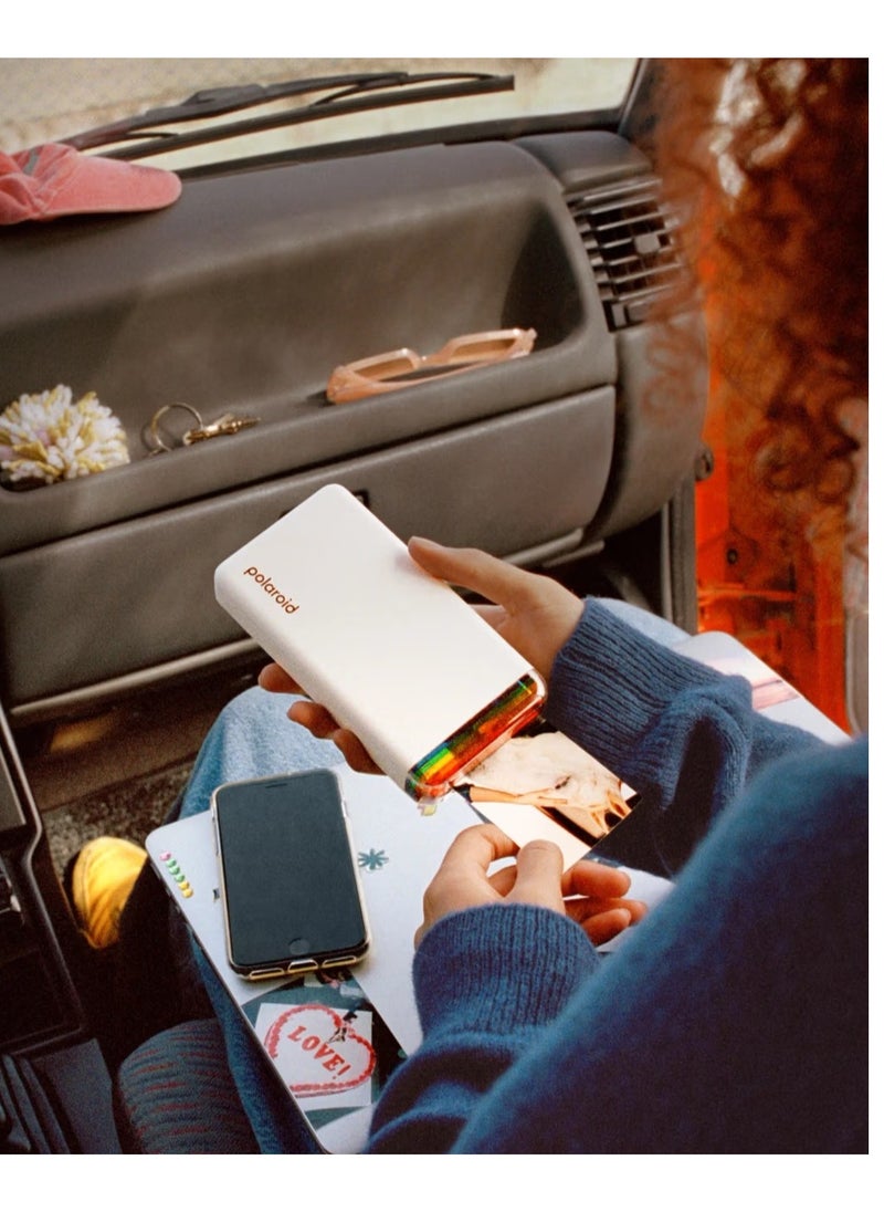 Polaroid Hi-Print Gen 2 White Portable Pocket Photo Printer Made in Korea 2x3 Inch Sticky-Back Paper Bluetooth Wireless Printing for iOS & Android Compact Dye Sublimation Mini Printer for Instant Mobile Photos