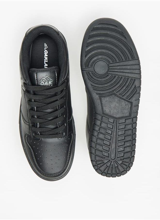 Womens Textured Lace-Up Sneakers
