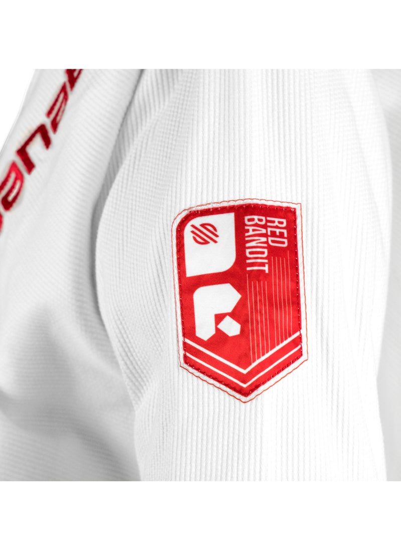 Future Legends BJJ Gi for Kids | Premium Youth Brazilian Jiu Jitsu Gi with FREE White Belt | Lightweight & Durable Jiu Jitsu Kimono for Children and Youth (White/Red, K3)
