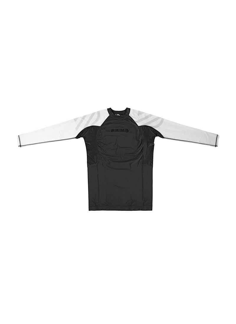 Sanabul Essential Long Sleeve Compression Shirts for Men | MMA BJJ Athletic Compression Shirt | Men Cross Training Rashguard (Large, White)