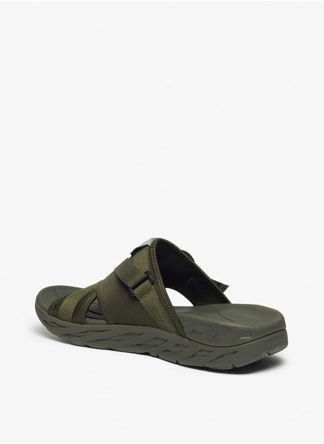 Mens Solid Slip-On Sports Sandals With Cushioning