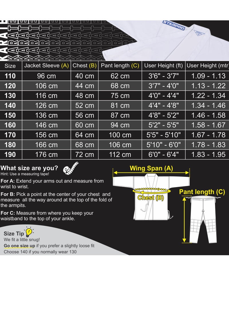 Lightweight Karate Gi Many Sizes Suitable as Taekwondo Uniform Karate Uniform, Karate Gi Adult