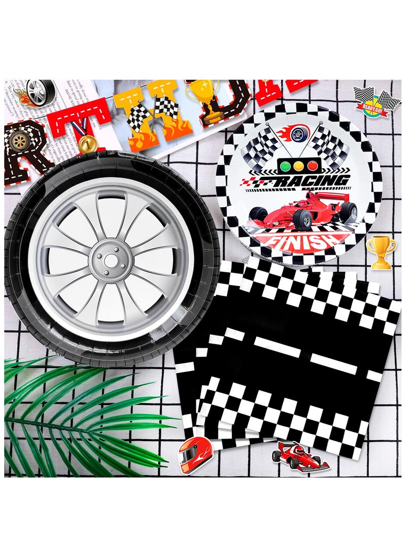 Race Car Birthday Decorations for 10 Guests, Cars Party  Disposable Tableware Party  Set