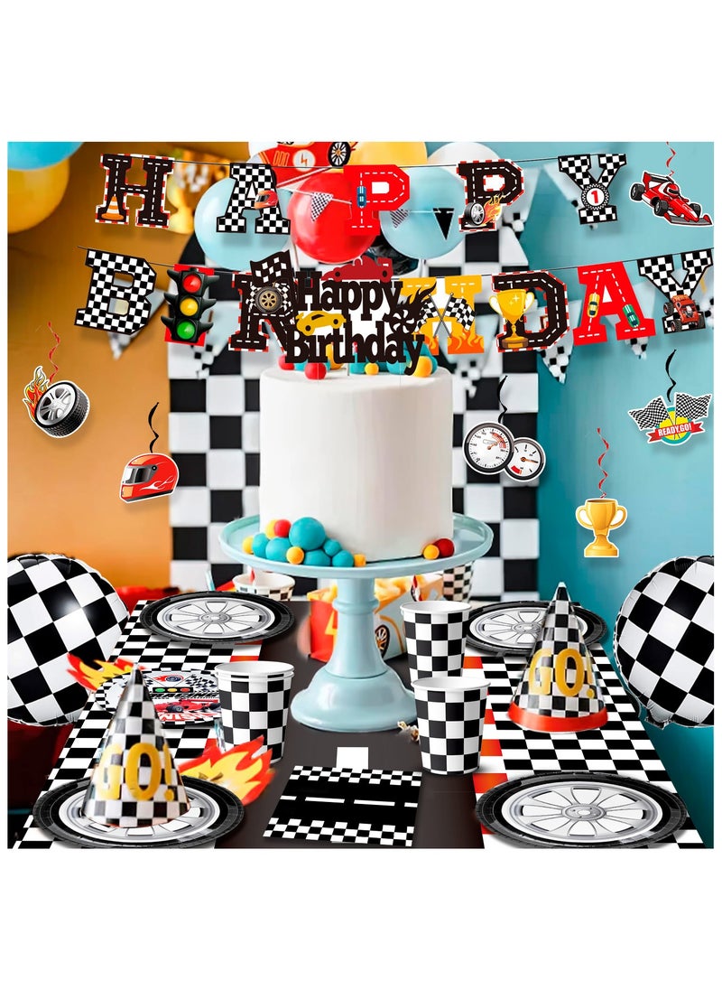 Race Car Birthday Decorations for 10 Guests, Cars Party  Disposable Tableware Party  Set