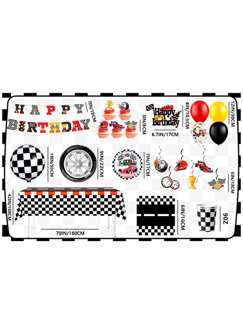 Race Car Birthday Decorations for 10 Guests, Cars Party  Disposable Tableware Party  Set