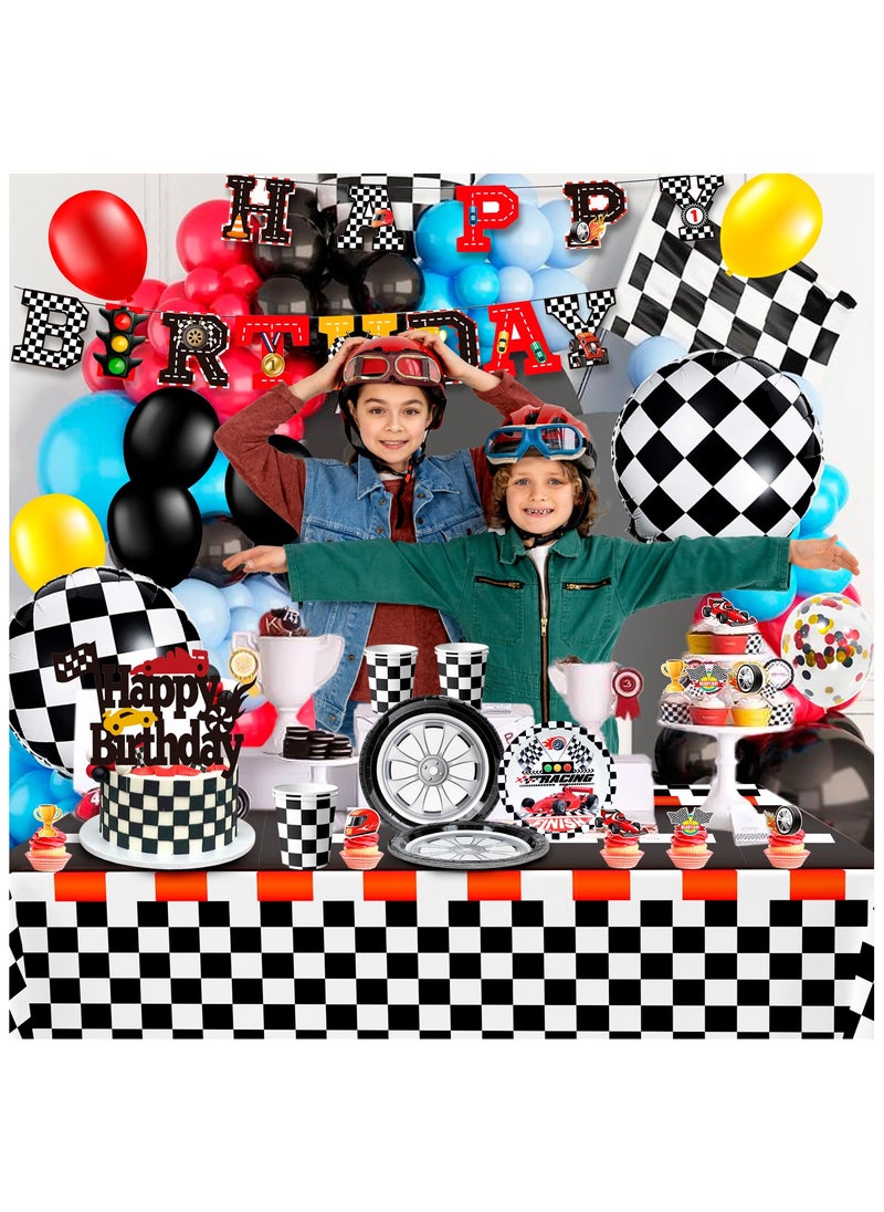 Race Car Birthday Decorations for 10 Guests, Cars Party  Disposable Tableware Party  Set