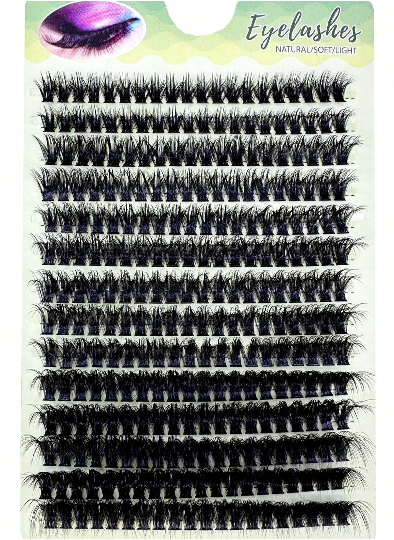 280Pcs 80D Curling Eyelashes Natural Eyelashes Curly Soft， Fluffy Messy Faux False Eyelashes DIY Personalized Eyelashes Reusable for Make up