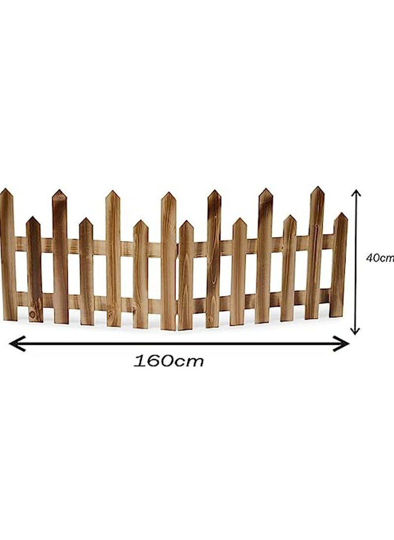 Home Taste Premium Wooden Decorative Stake Fence Diy Flowerbed Trellis Panels And Ornamental Yard Border Enhance Your Outdoor Space With Exquisite Wood Craftsmanship (Medium 40Cm)