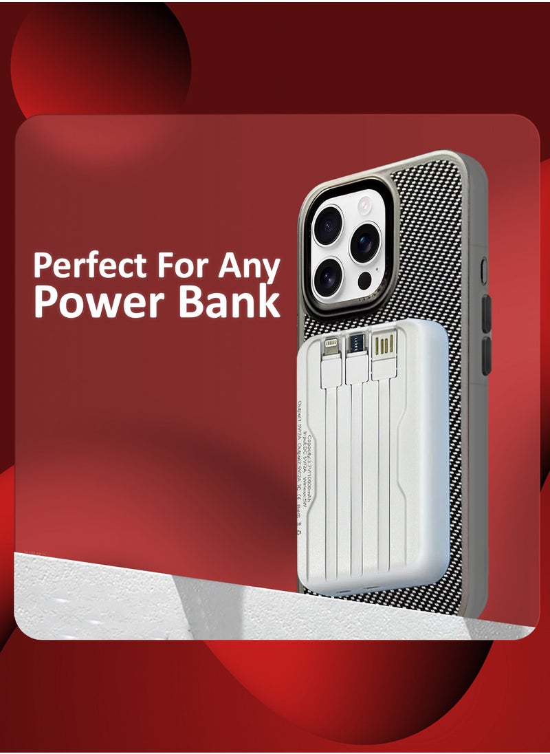 ( for iPhone 16 Pro Max ) 3 Pack, Case and 2 Screen Protectors, Carbon Fiber Texture, Metal Bracket, Magsafe Kickstand Case Cover - Grey