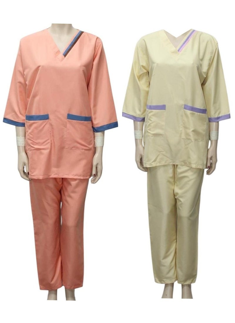 Housemaid Uniform Maid Nanny Scrub Suit 2 piece set