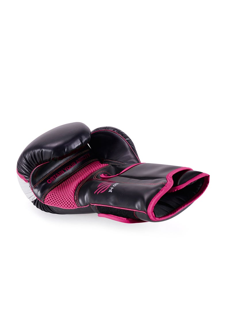 Essential Gel Boxing Gloves | Pro-Tested Kickboxing Gloves for Men and Women | Ideal for Boxing, MMA, Muay Thai, and Heavy Bag Training Women, Black/Pink