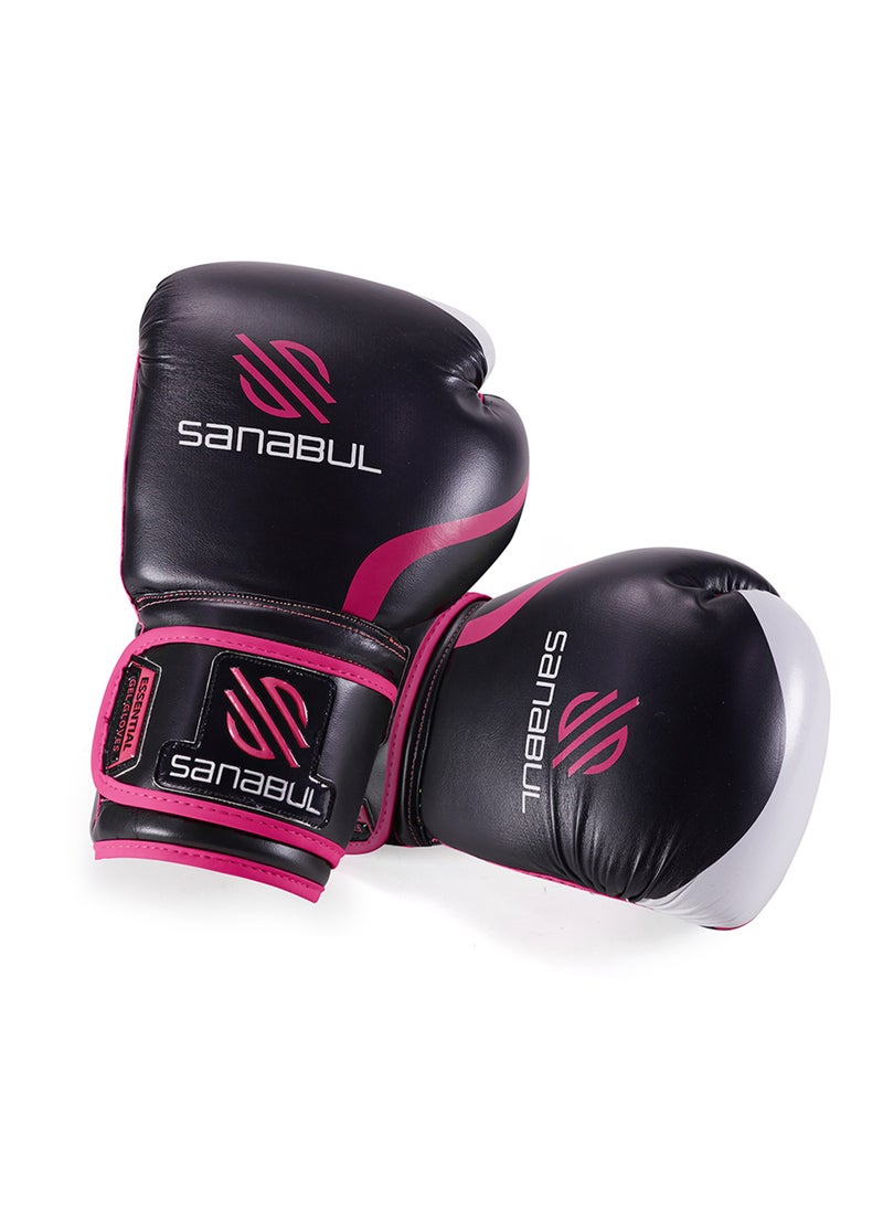 Essential Gel Boxing Gloves | Pro-Tested Kickboxing Gloves for Men and Women | Ideal for Boxing, MMA, Muay Thai, and Heavy Bag Training Women, Black/Pink