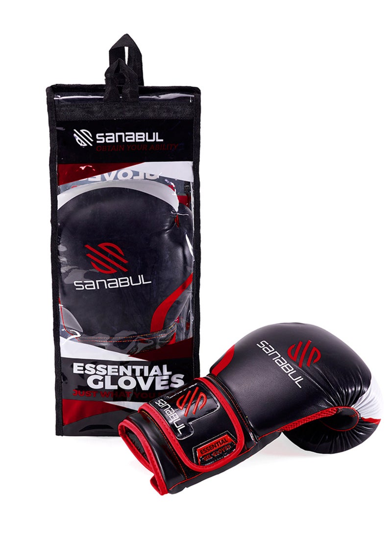 Essential Gel Boxing Gloves | Pro-Tested Kickboxing Gloves for Men and Women | Ideal for Boxing, MMA, Muay Thai, and Heavy Bag Training Black/Red