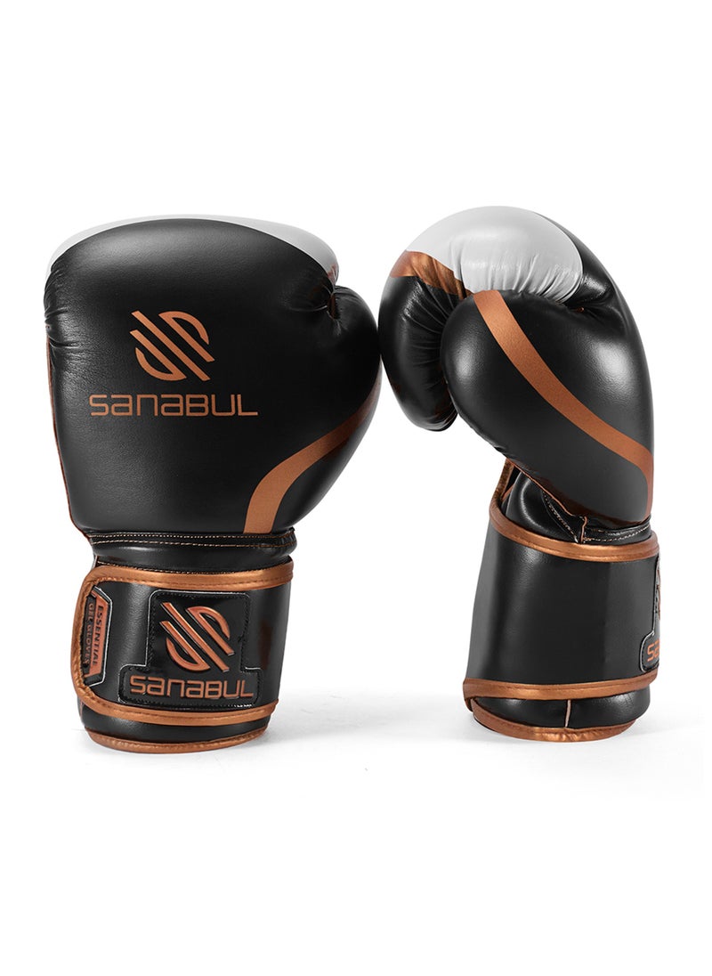 Essential Gel Boxing Gloves | Pro-Tested Kickboxing Gloves for Men and Women | Ideal for Boxing, MMA, Muay Thai, and Heavy Bag Training Black/Copper