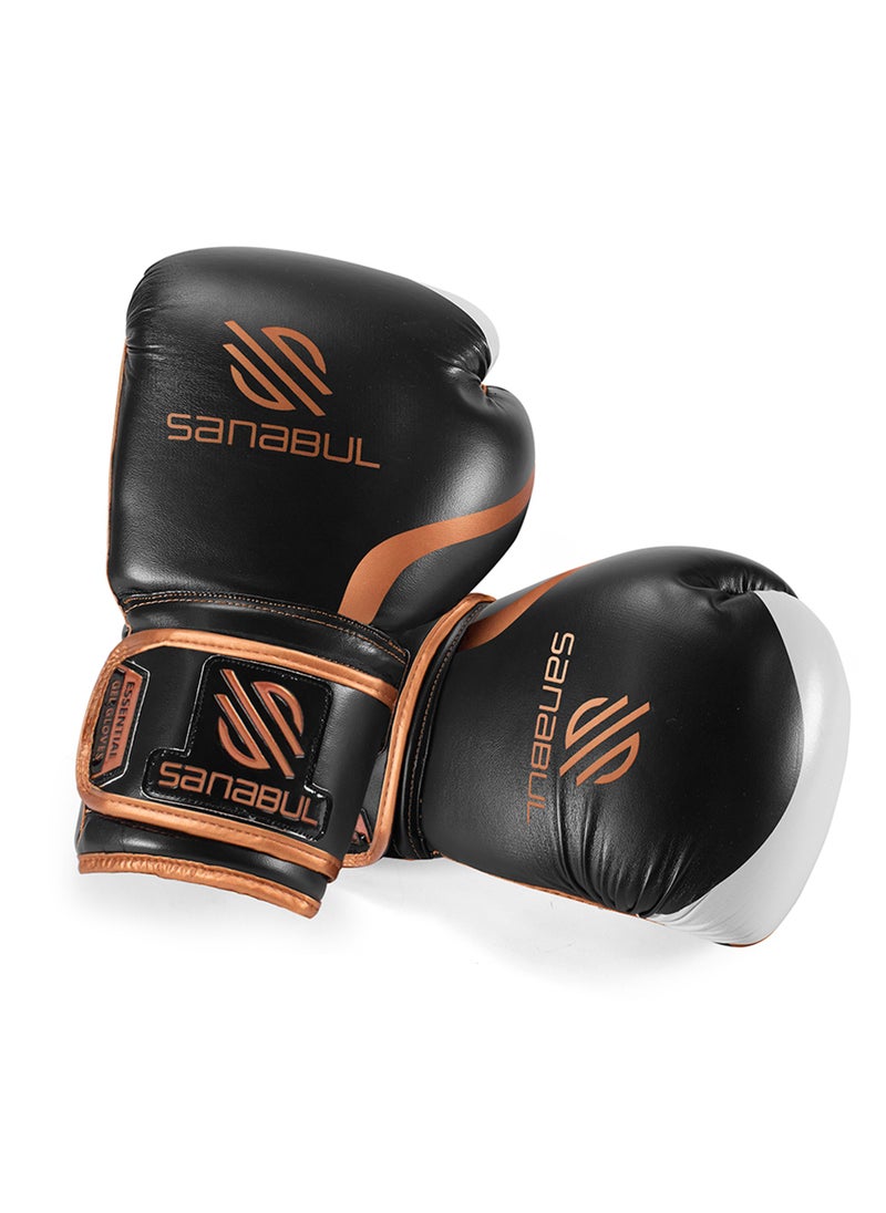 Essential Gel Boxing Gloves | Pro-Tested Kickboxing Gloves for Men and Women | Ideal for Boxing, MMA, Muay Thai, and Heavy Bag Training Black/Copper