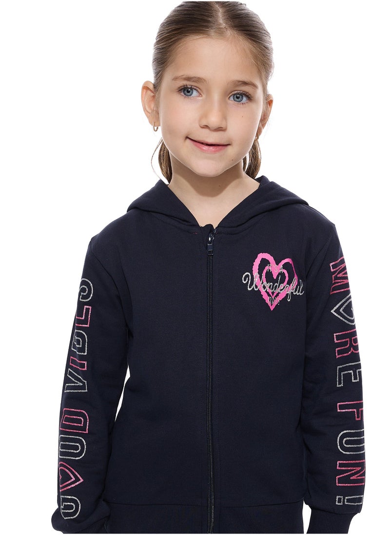 Glitter Heart Hoodie With Matching Jogger