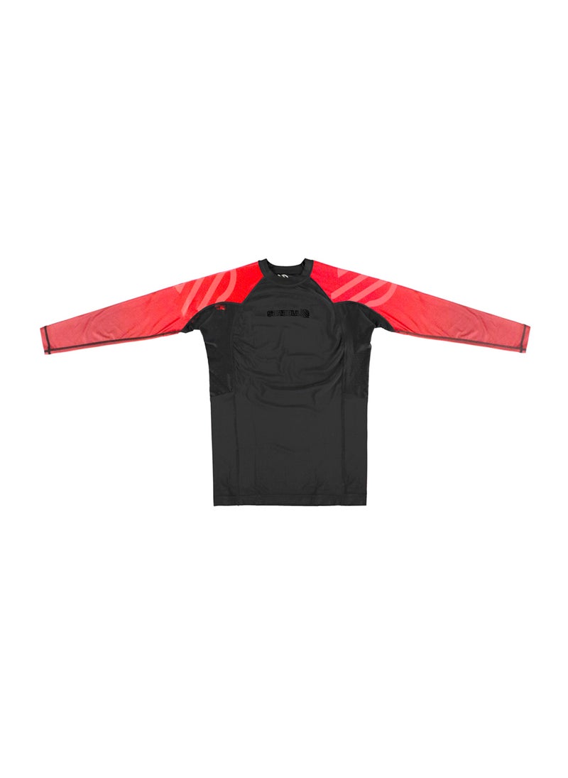 Sanabul Essential Long Sleeve Compression Shirts for Men | MMA BJJ Athletic Compression Shirt | Men Cross Training Rashguard (2X-Large, Red)