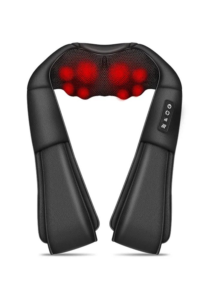 Heated Shiatsu Neck & Shoulder Massager – 3D Kneading for Pain Relief at Home, Office & Car