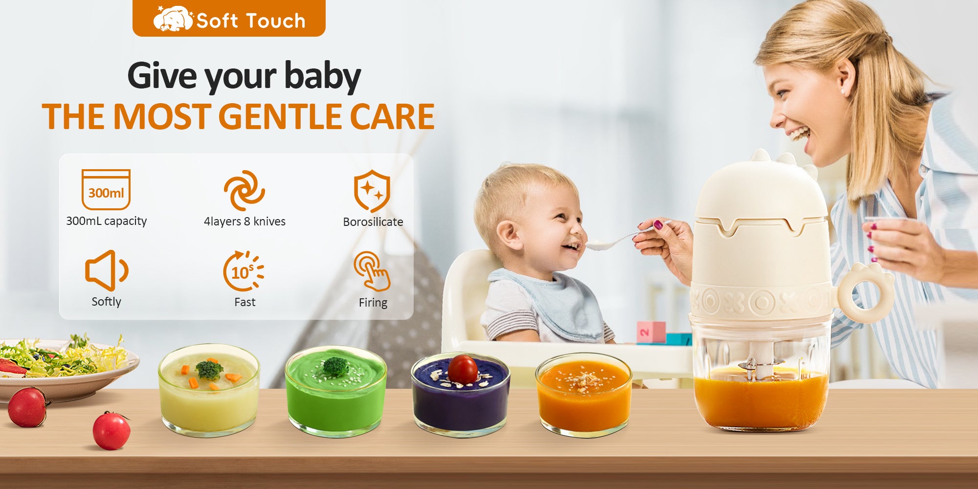 Baby Food Processor Toddler Food Maker Food Blender for Newborn Food Grinder Masher