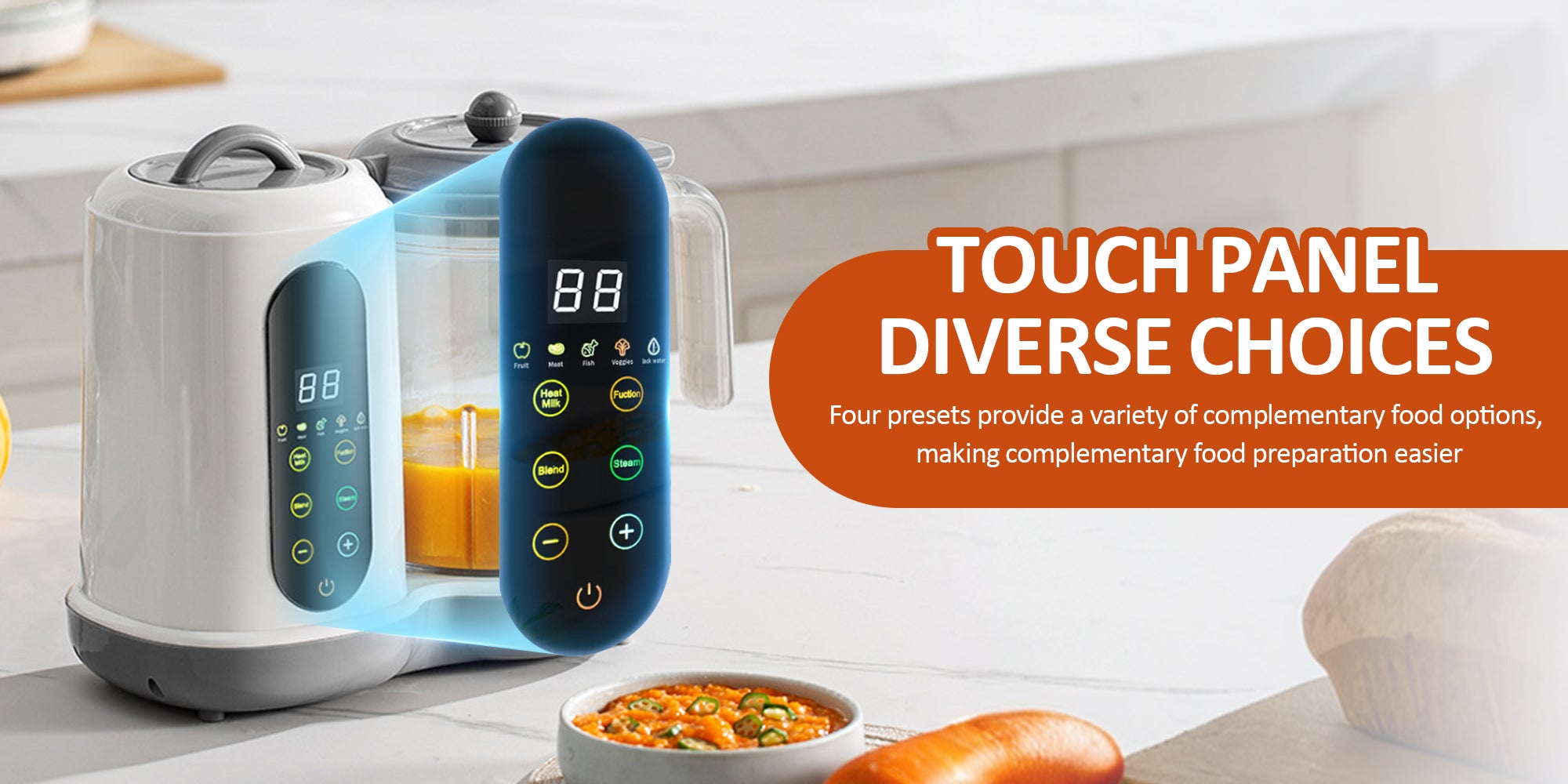 Baby Food Maker Toddler Food Grinder 5 In 1 Baby Food Blender Food Processor and Steamer for Infants and Toddlers