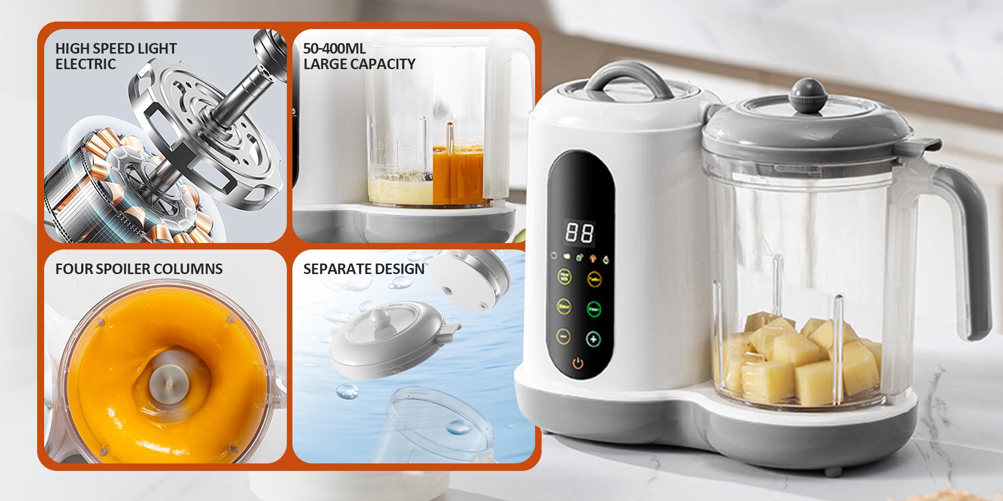 Baby Food Maker Toddler Food Grinder 5 In 1 Baby Food Blender Food Processor and Steamer for Infants and Toddlers