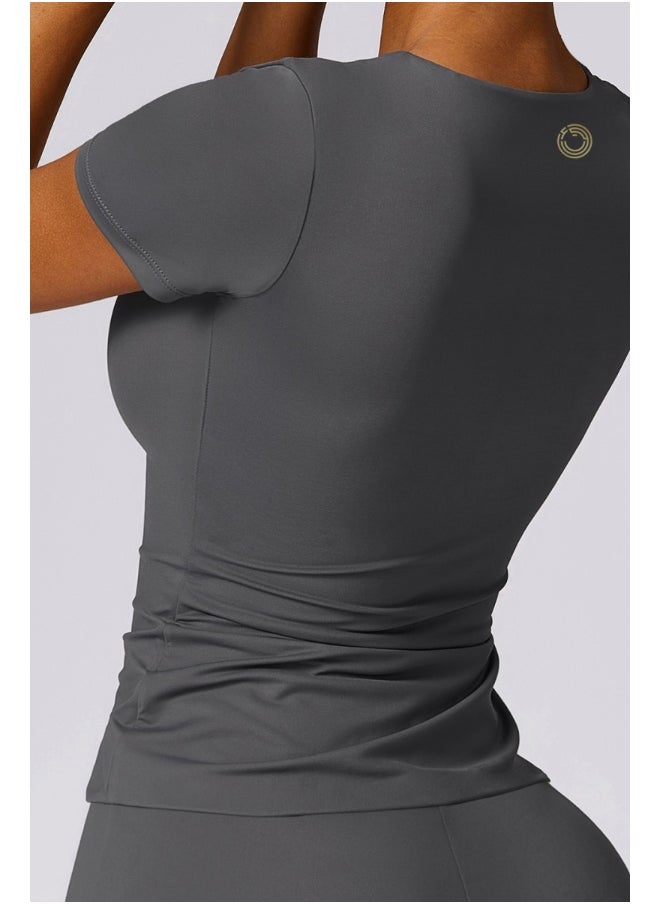 KAWN YOGA Womens Short Sleeves Shirt.