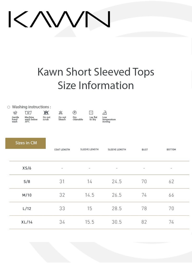 KAWN YOGA Womens Short Sleeves Shirt.