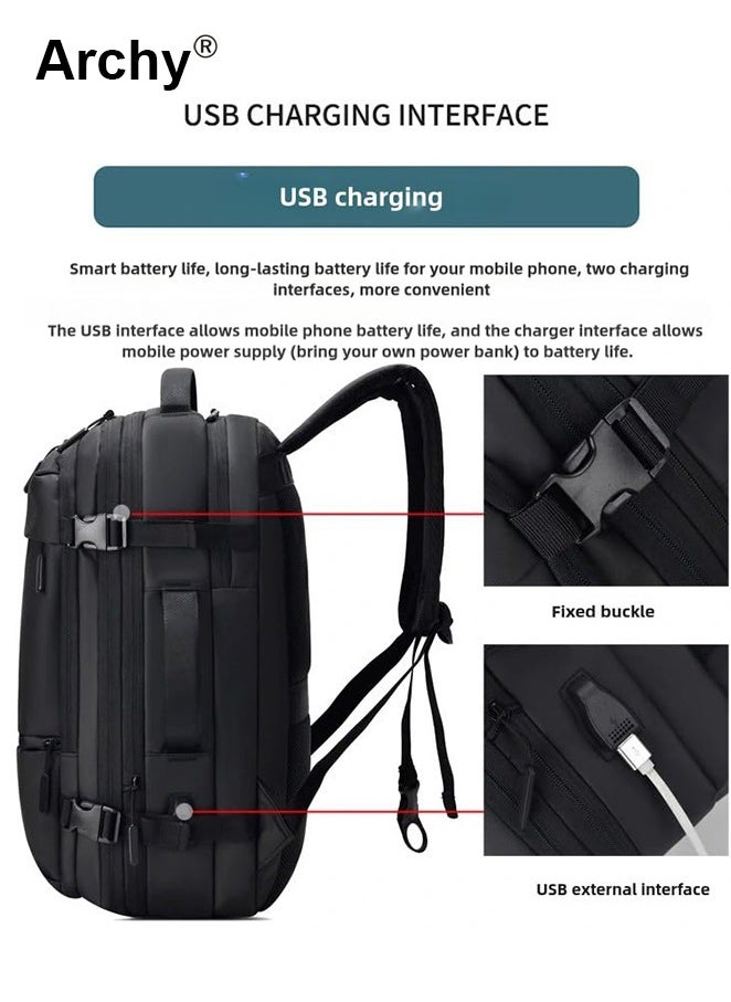 Fits 17-Inch Laptop Backpack Business Backpack 3-in-1 Scalable Capacity College Bookbag for Work School