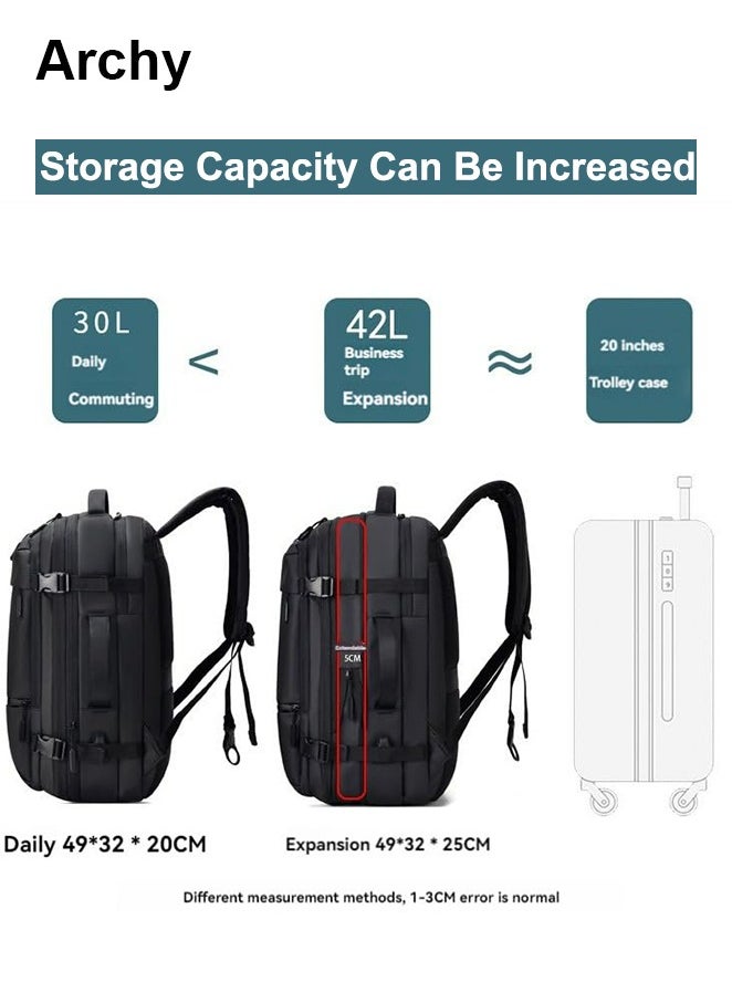 Fits 17-Inch Laptop Backpack Business Backpack 3-in-1 Scalable Capacity College Bookbag for Work School