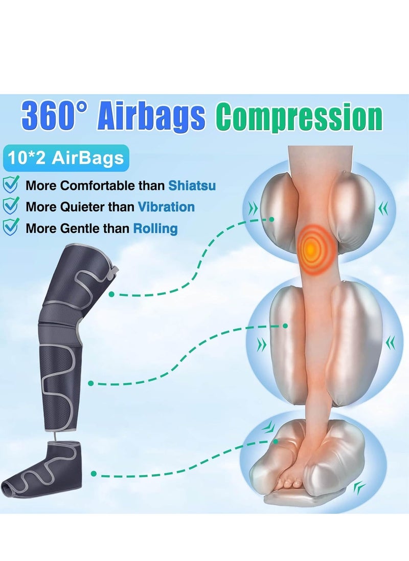 Leg Massager for Circulation and Pain Relief, Air Compression Foot Calf Thigh Massage