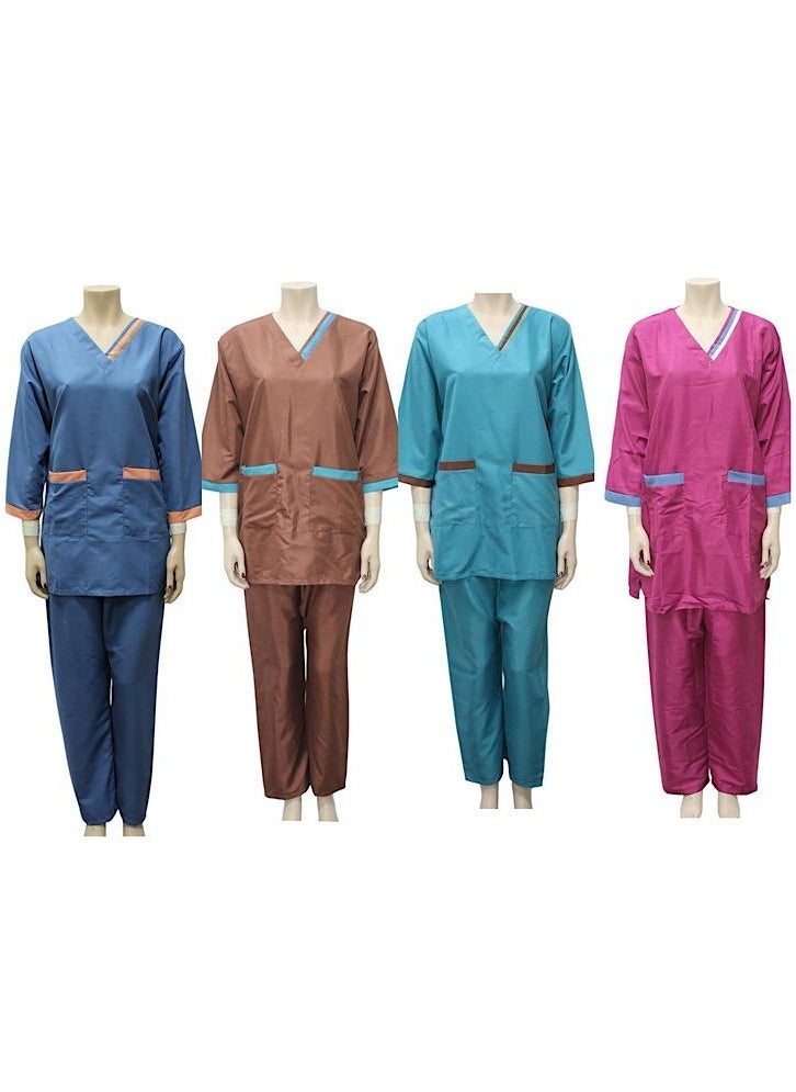 Housemaid Uniform Maid Nanny Scrub Suit 4 piece set