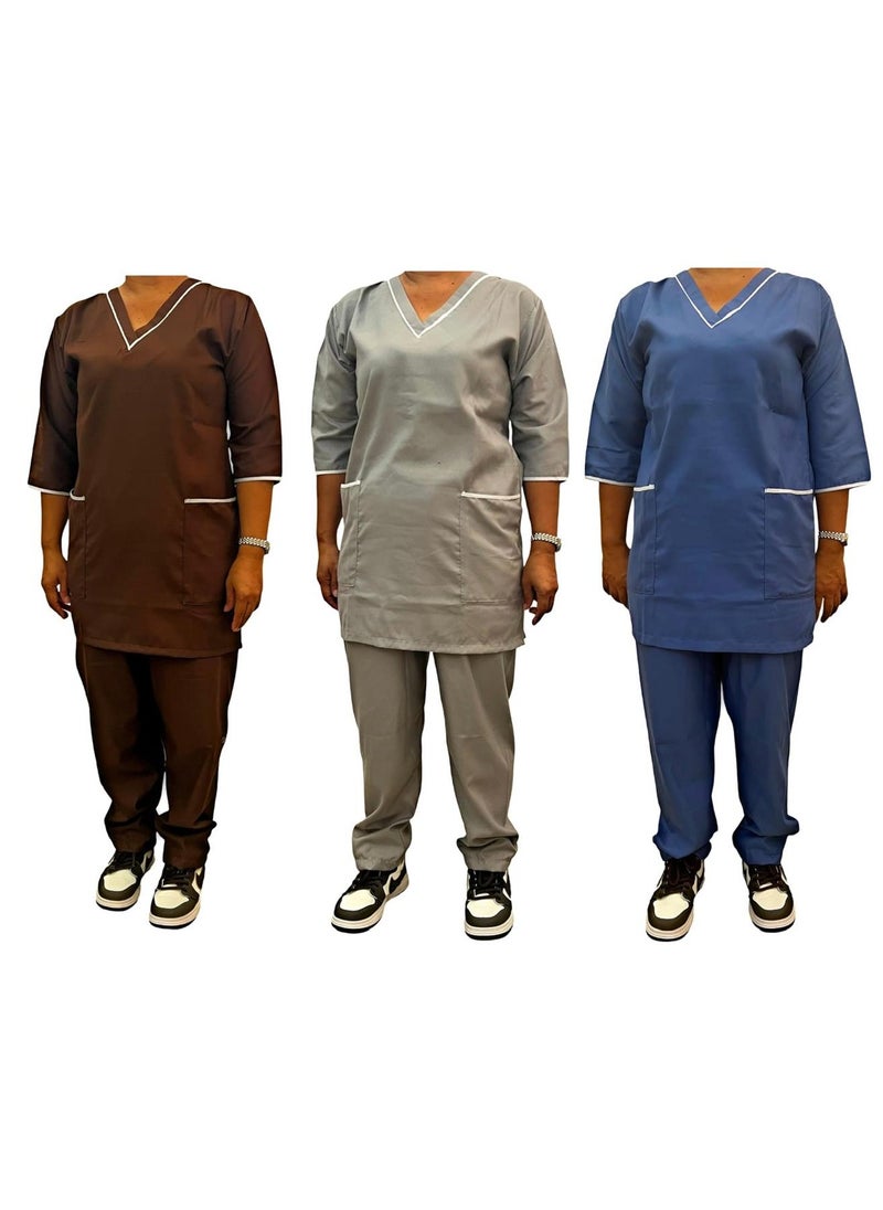 Housemaid Uniform Maid Nanny Scrub Suit 3 piece set