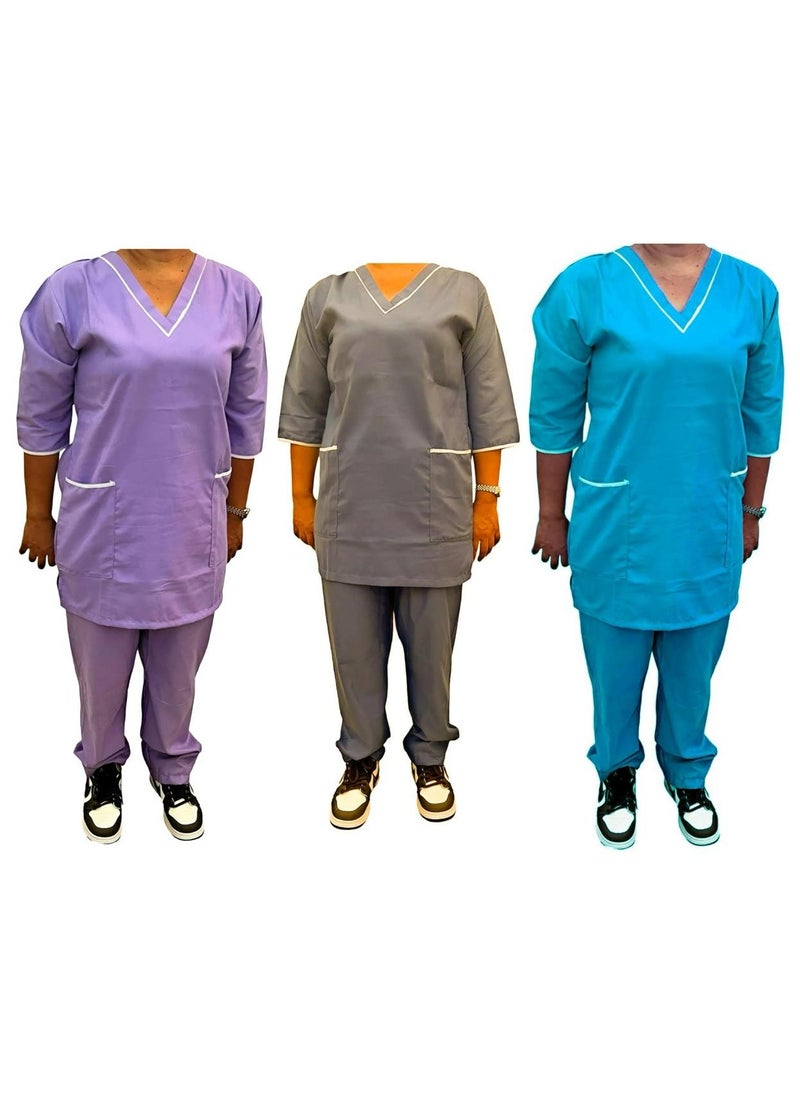 3 Pieces Uniform Cleaning Suit for Domestic Workers