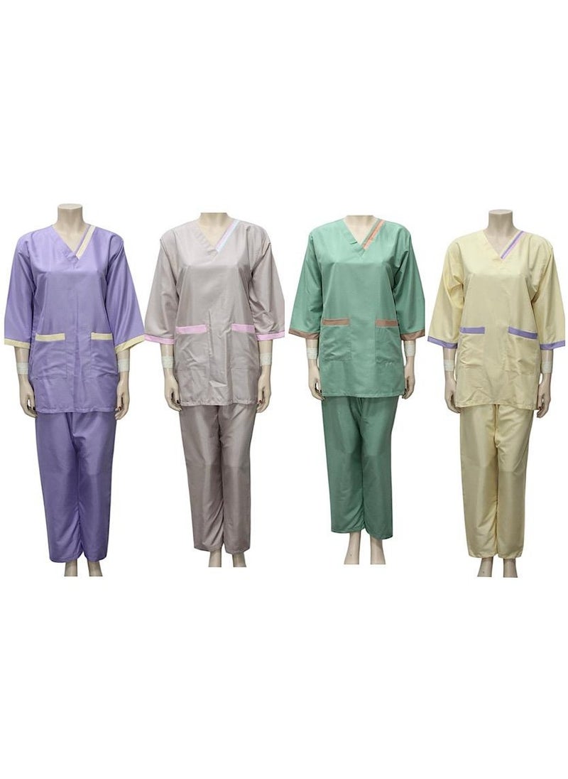 Housemaid Uniform Maid Nanny Scrub Suit 4 piece set