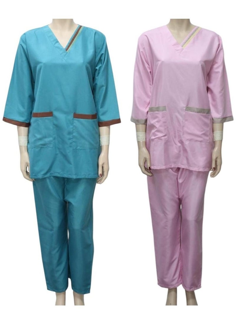 Housemaid Uniform Maid Nanny Scrub Suit 2 piece set