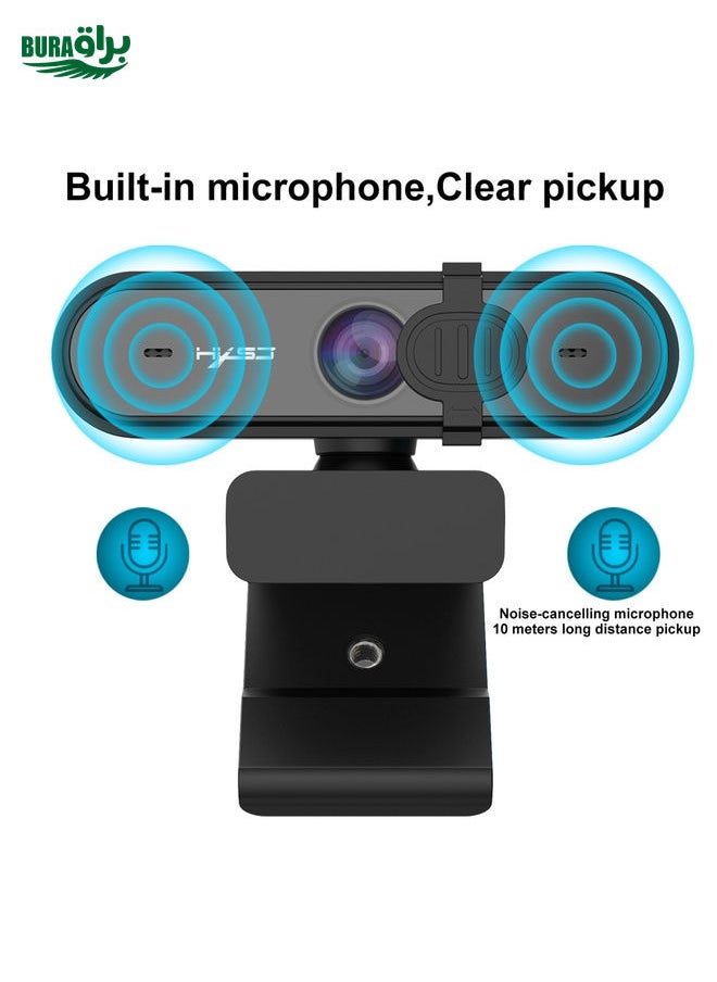 HXSJ S6 HD 1080P 95 Degree Wide-angle High-definition Computer Camera with Microphone(Black)