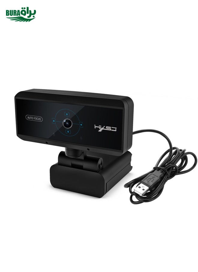HXSJ S3 500W 1080P Adjustable 180 Degree HD Automatic Focus PC Camera with Microphone(Black)