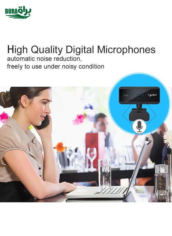HXSJ S3 500W 1080P Adjustable 180 Degree HD Automatic Focus PC Camera with Microphone(Black)
