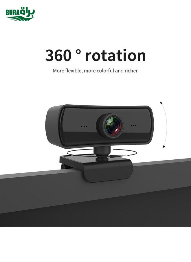 C3 400W Pixels 2K Resolution Auto Focus HD 1080P Webcam 360 Rotation For Live Broadcast Video Conference Work WebCamera With Mic USB Driver-free