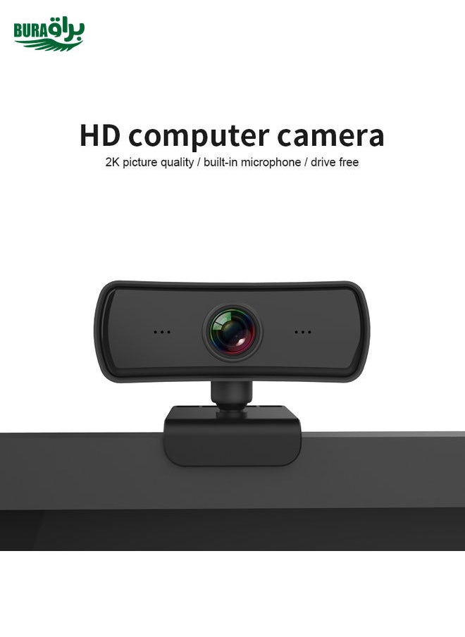 C3 400W Pixels 2K Resolution Auto Focus HD 1080P Webcam 360 Rotation For Live Broadcast Video Conference Work WebCamera With Mic USB Driver-free