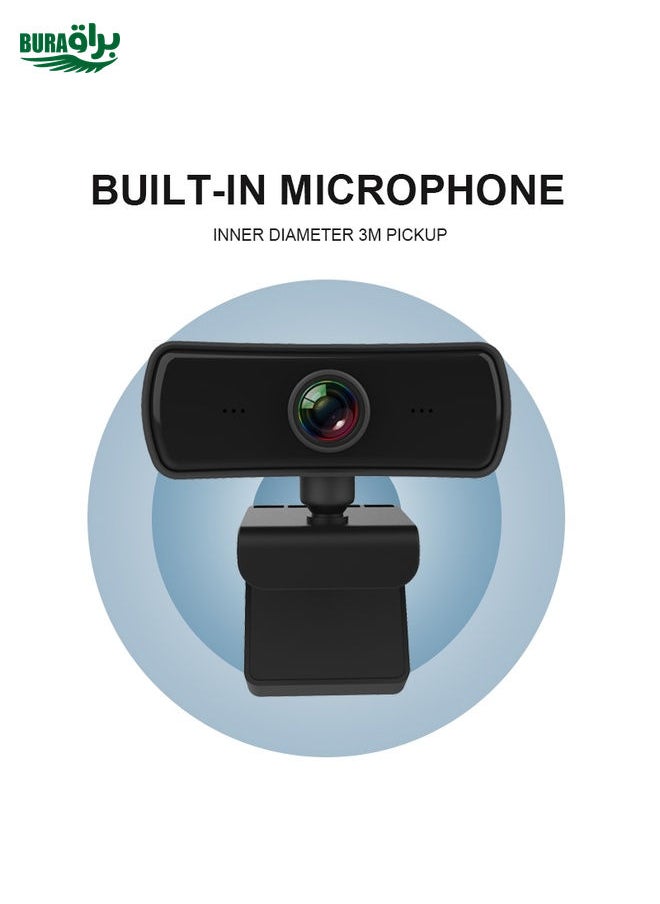 C3 400W Pixels 2K Resolution Auto Focus HD 1080P Webcam 360 Rotation For Live Broadcast Video Conference Work WebCamera With Mic USB Driver-free