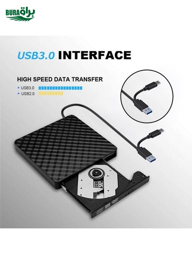 BT699 USB / Type-C External Optical Drive Case Laptop DVD Burner Portable Slim Disc Player