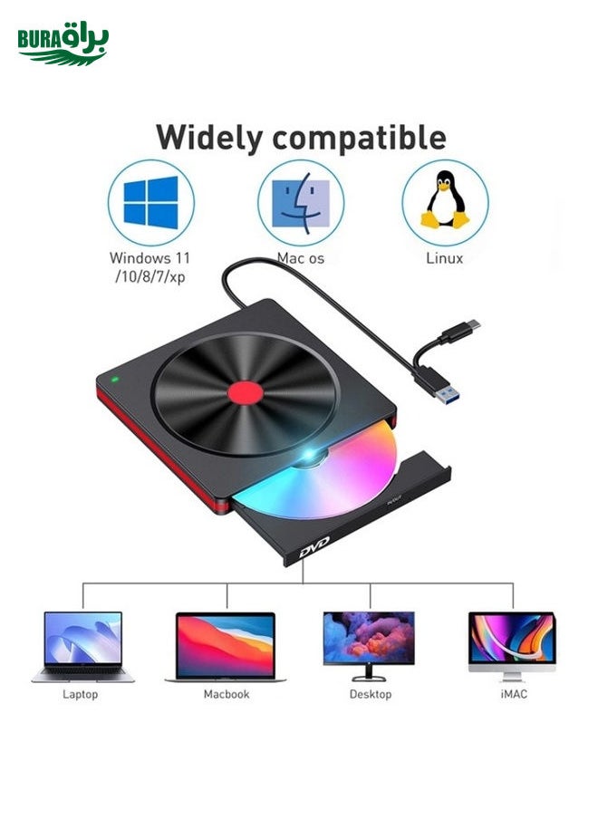 048 Type-C Optical Drive Portable DVD-RW External USB Optical Drive Laptop DVD Burner