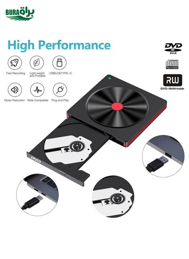 048 Type-C Optical Drive Portable DVD-RW External USB Optical Drive Laptop DVD Burner