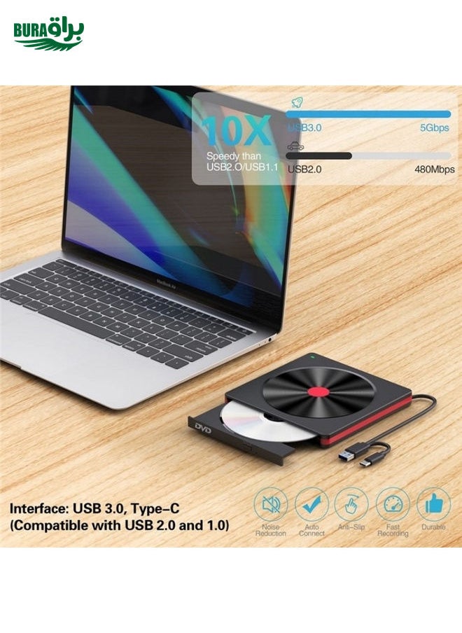 048 Type-C Optical Drive Portable DVD-RW External USB Optical Drive Laptop DVD Burner