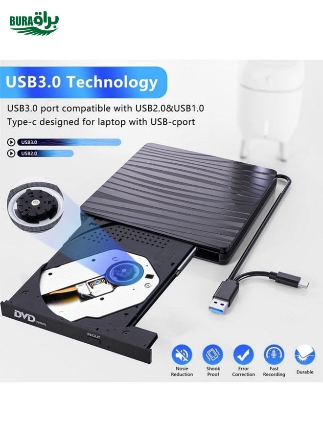 BT689 Portable DVD Burner External Optical Drive CD Player Win10 USB Optical Drive Recorder