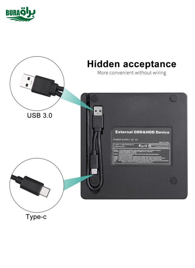 BT689 Portable DVD Burner External Optical Drive CD Player Win10 USB Optical Drive Recorder