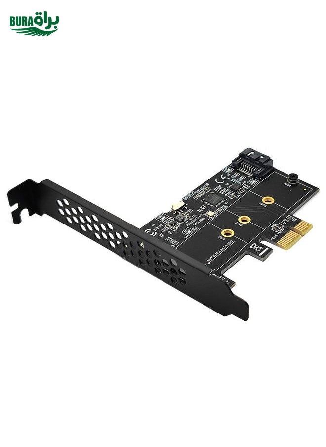 PCI-E to SATA3.0+M2 NGFF Expansion Card 6G Hard Disk Transfer Card(Black)
