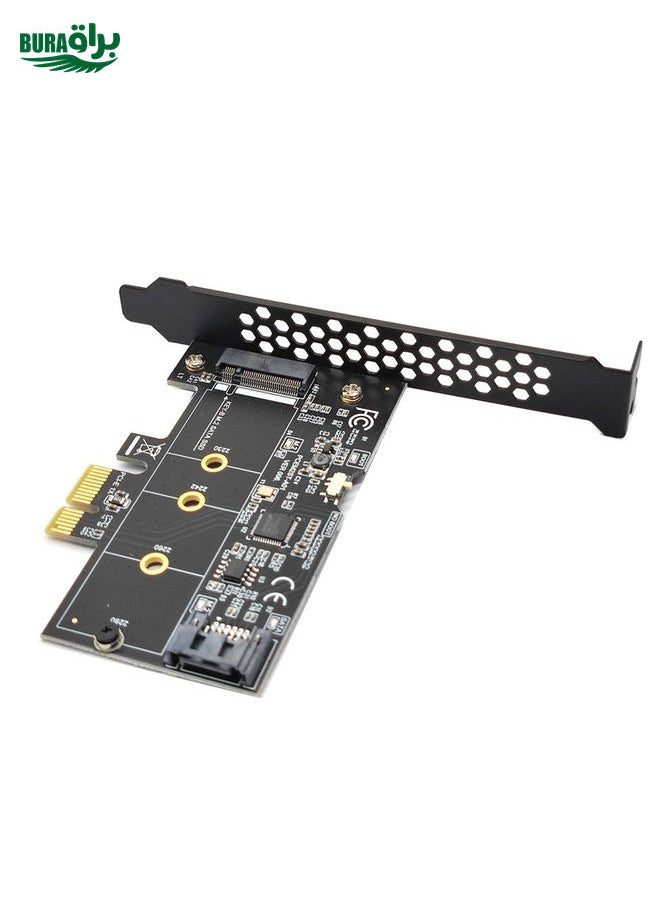 PCI-E to SATA3.0+M2 NGFF Expansion Card 6G Hard Disk Transfer Card(Black)